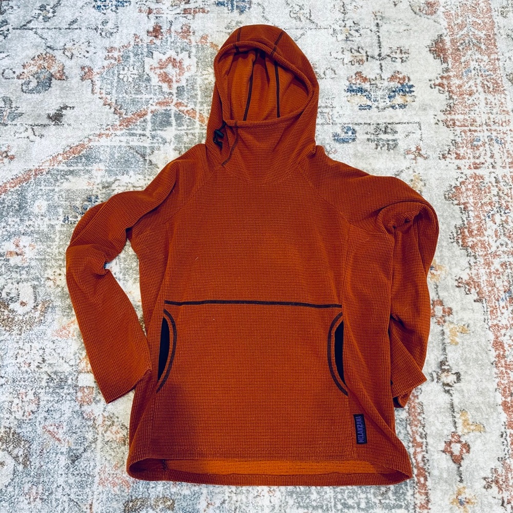 Men’s Ochre Micro Grid Melanzana Hoodie M